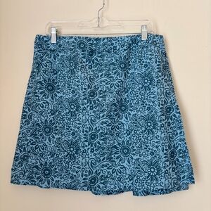 RipSkirt Hawaii Tuscan Blue Floral Wrap Skirt Large Length 2